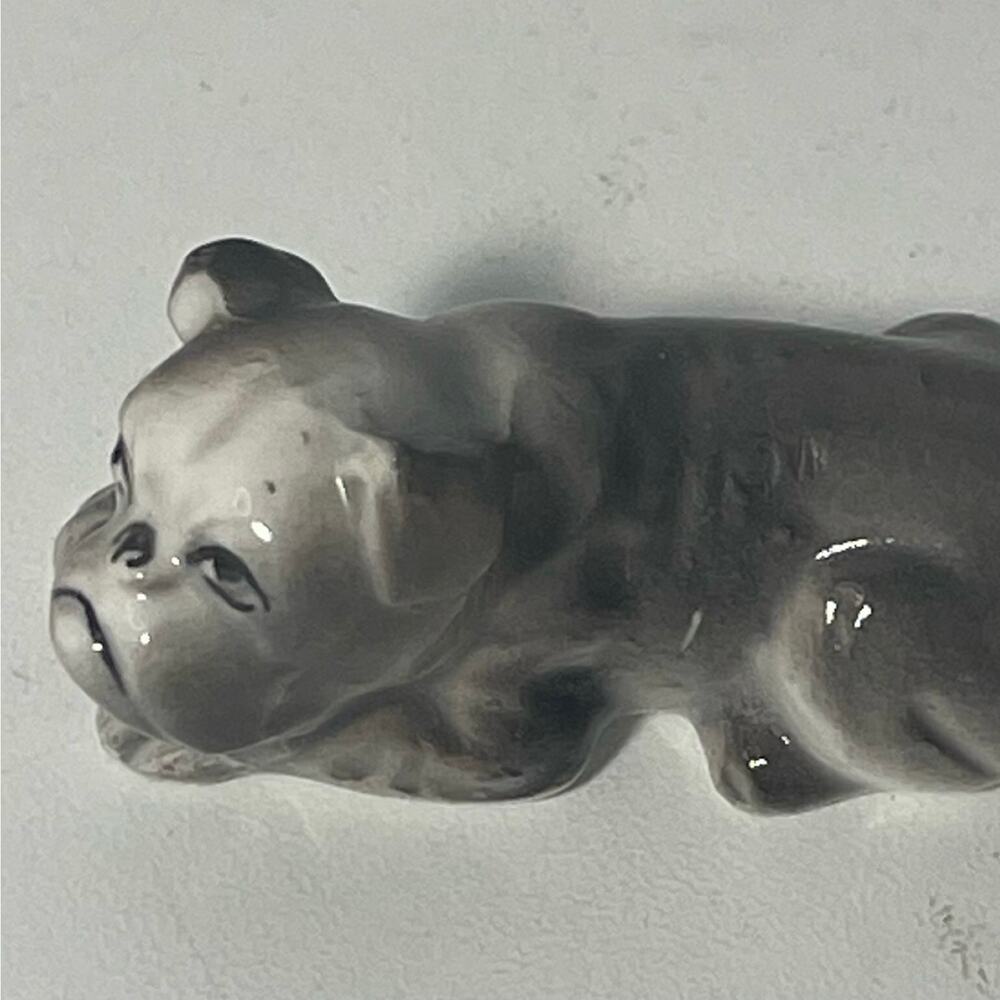 Vintage Miniature Bone China Bulldog Dog Figurine
